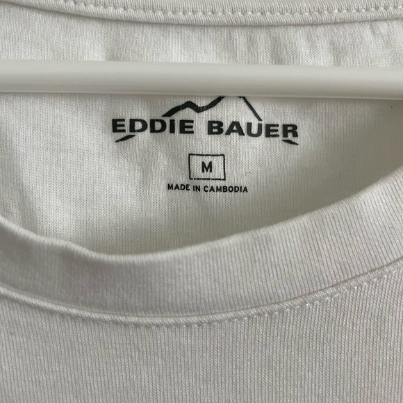 Medium White Eddie Bauer Long Sleeve Tee - Picture 3 of 4